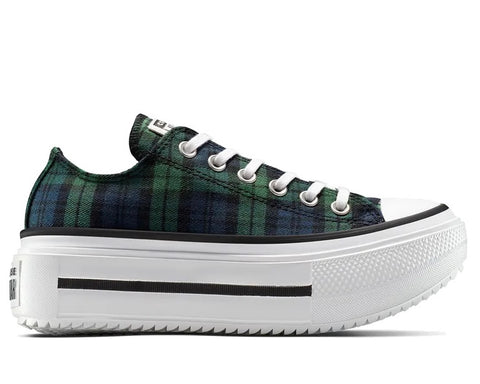 CONVERSE-CTAS-LIFT-PLATFORM-DOUBLE STACK-PLAID NAVY-CHECK-A16517C-GREEN-LOW-コンバース-オールスター-チェック-グリーン-ネイビー