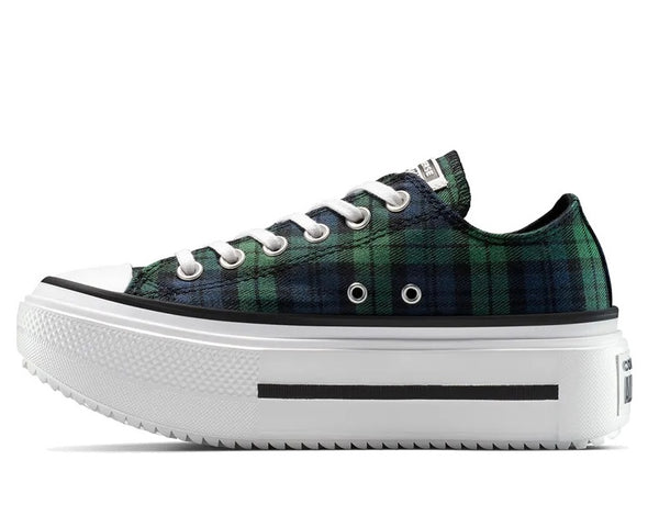 CONVERSE-CTAS-LIFT-PLATFORM-DOUBLE STACK-PLAID NAVY-CHECK-A16517C-GREEN-LOW-コンバース-オールスター-チェック-グリーン-ネイビー