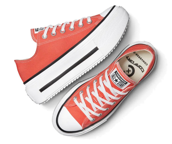 CONVERSE-ALL STAR-ORANGE-LOW-OX-DOUBLE STACK-PLATFORM-VERMILION RED-A16284C-コンバース-オールスター-ローカット-オレンジ